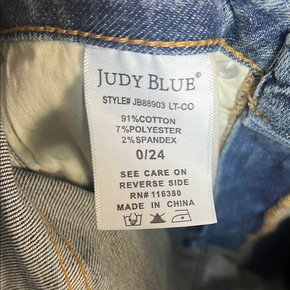 Judy Bloom Light Blue Denim Wide Leg Raw Hem Size 24 - Picture 6 of 7